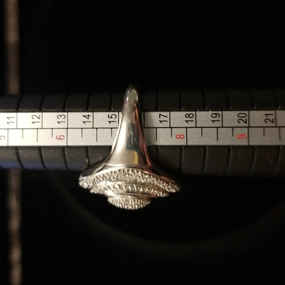 Sterling Silver And Diamond Simulate 925 Ring - image 2